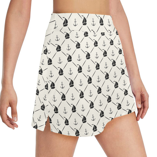 Sailboat Print Design LKS302 17" Golf & Pickleball Skort with Pockets