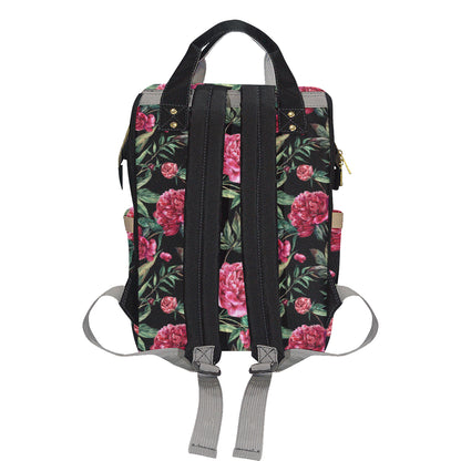 Peony Pattern Print Design PE04 Diaper Bag Backpack