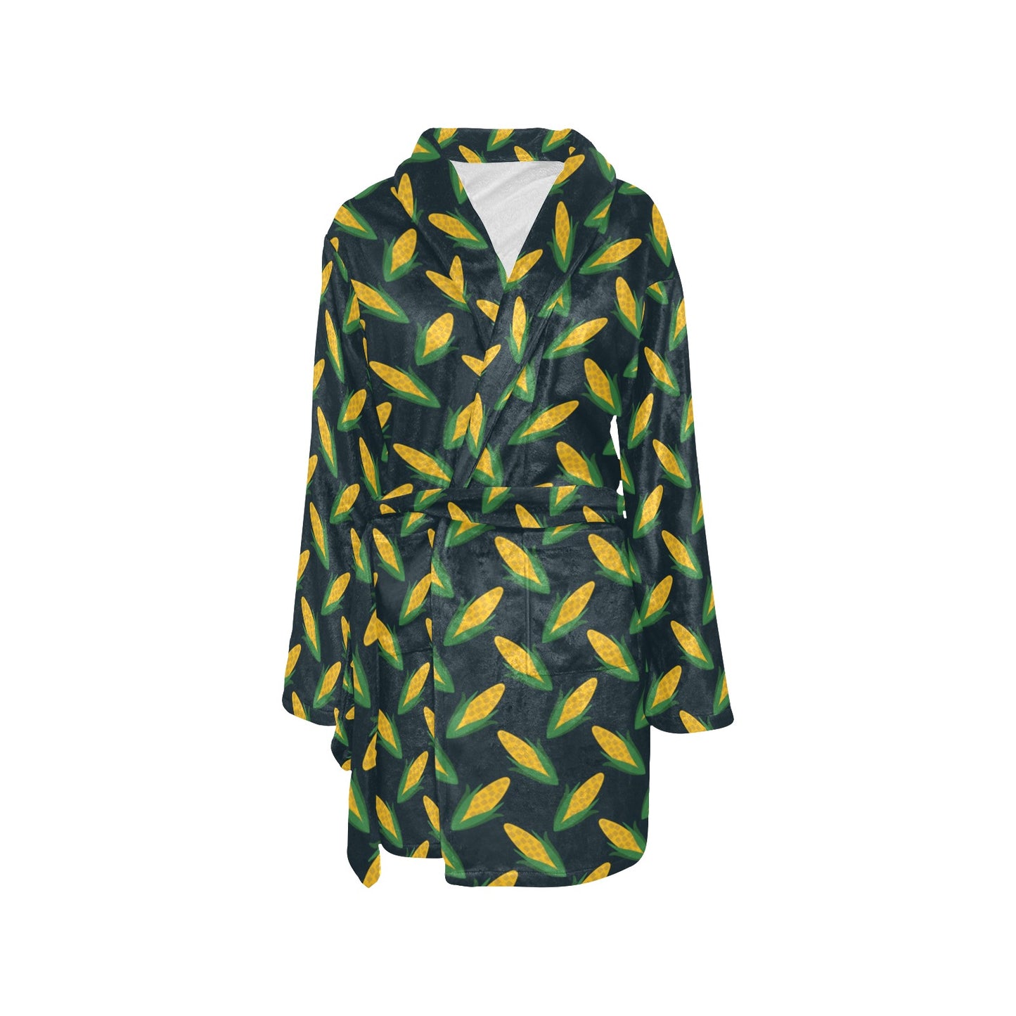 Corn Pattern Print Design 02 Women's Fleece Robe