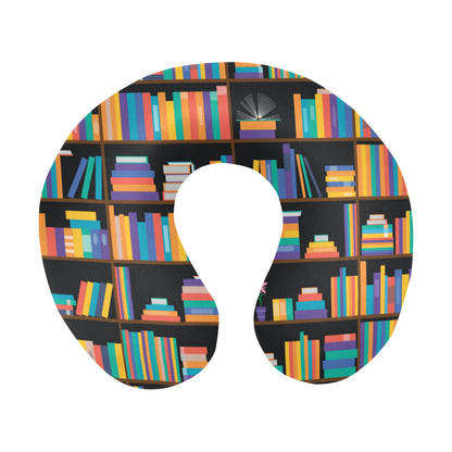 Book Pattern Print Design 05 U-Shaped Travel Neck Pillow