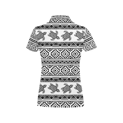 Sea Turtle Tribal Aztec Women's Polo Shirt