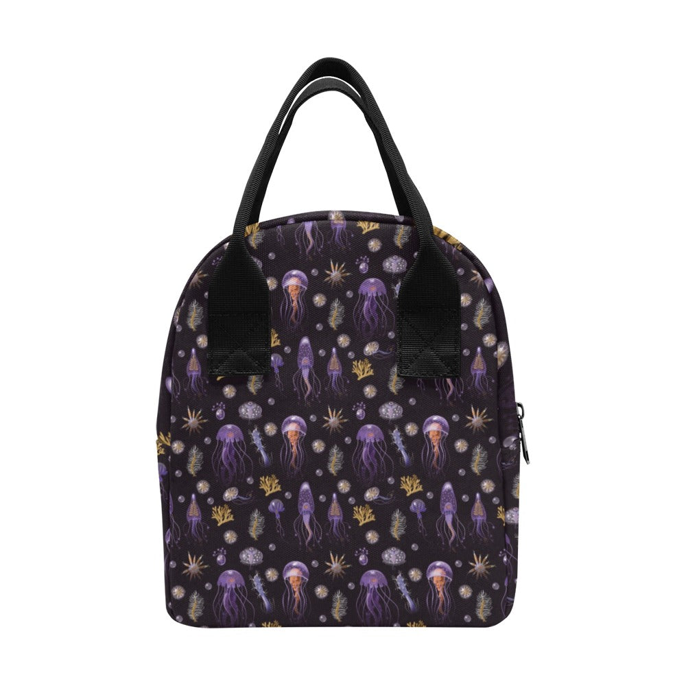 Seaweed With Jelly Fish Print Design LKS305 Insulated Lunch Bag