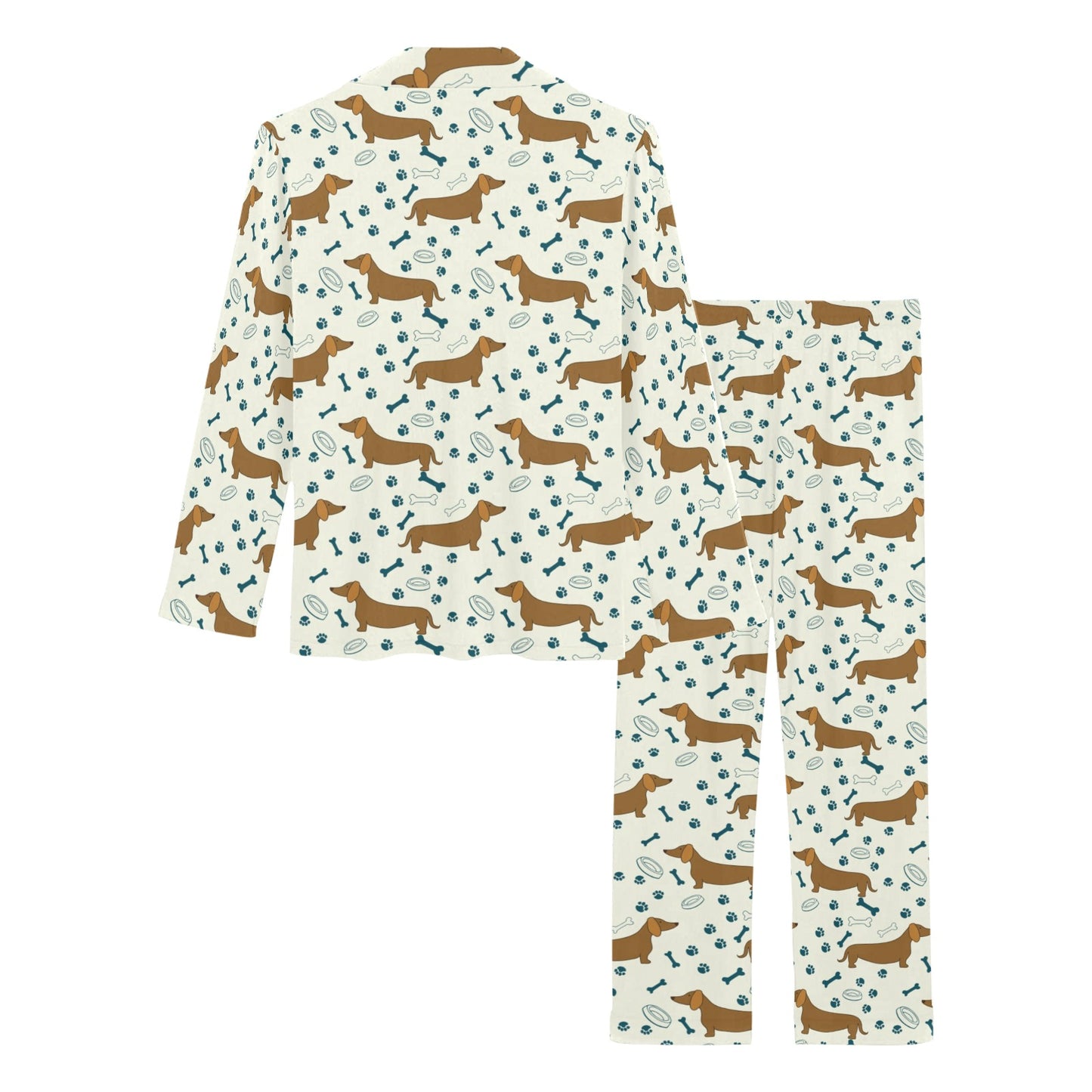 Dachshund Pattern Print Design 01 Women's Long Pajama Set