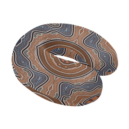 Aboriginal Pattern Print Design 01 U-Shaped Travel Neck Pillow