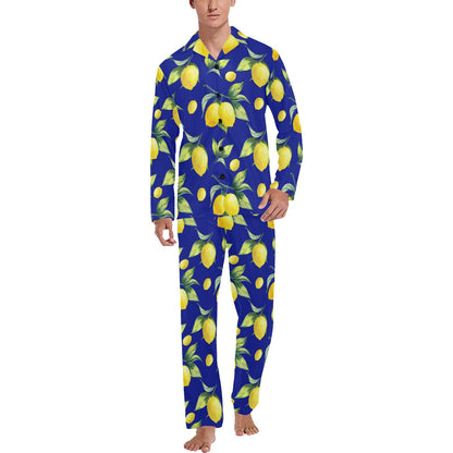 Lemon Pattern Print Design LM06 Men's Long Pajama Set