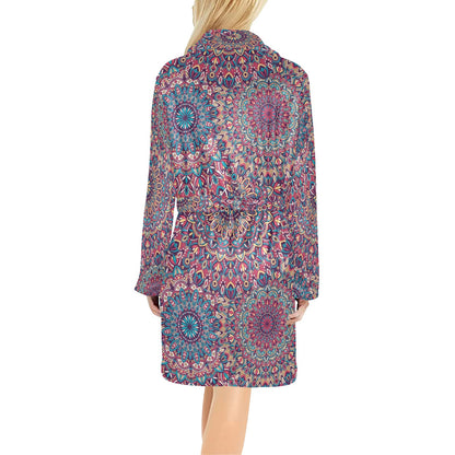 Boho Pattern Print Design 05 Women's Fleece Robe