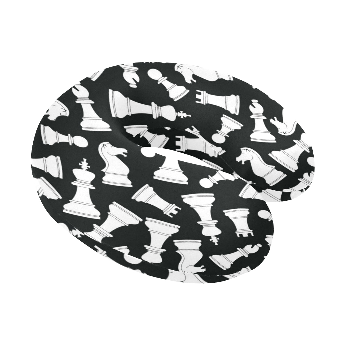 Chess Pattern Print Design 01 U-Shaped Travel Neck Pillow