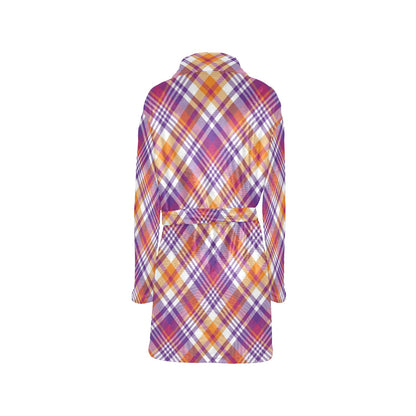 Madras Pattern Print Design 02 Women's Fleece Robe