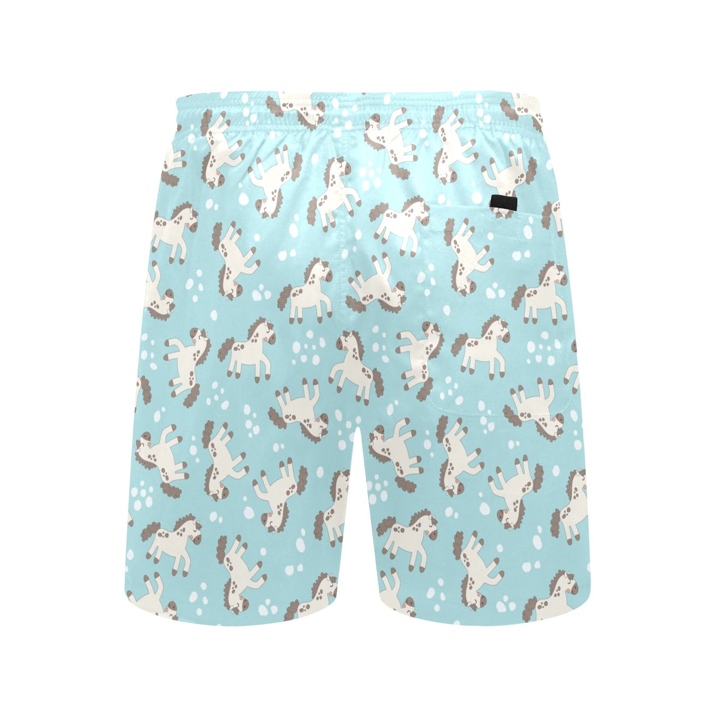 Horse Cute Print Design LKS306 Men's Swim Trunks Beach Shorts