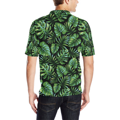 Palm Leaves Pattern Print Design PL013 Men Polo Shirt