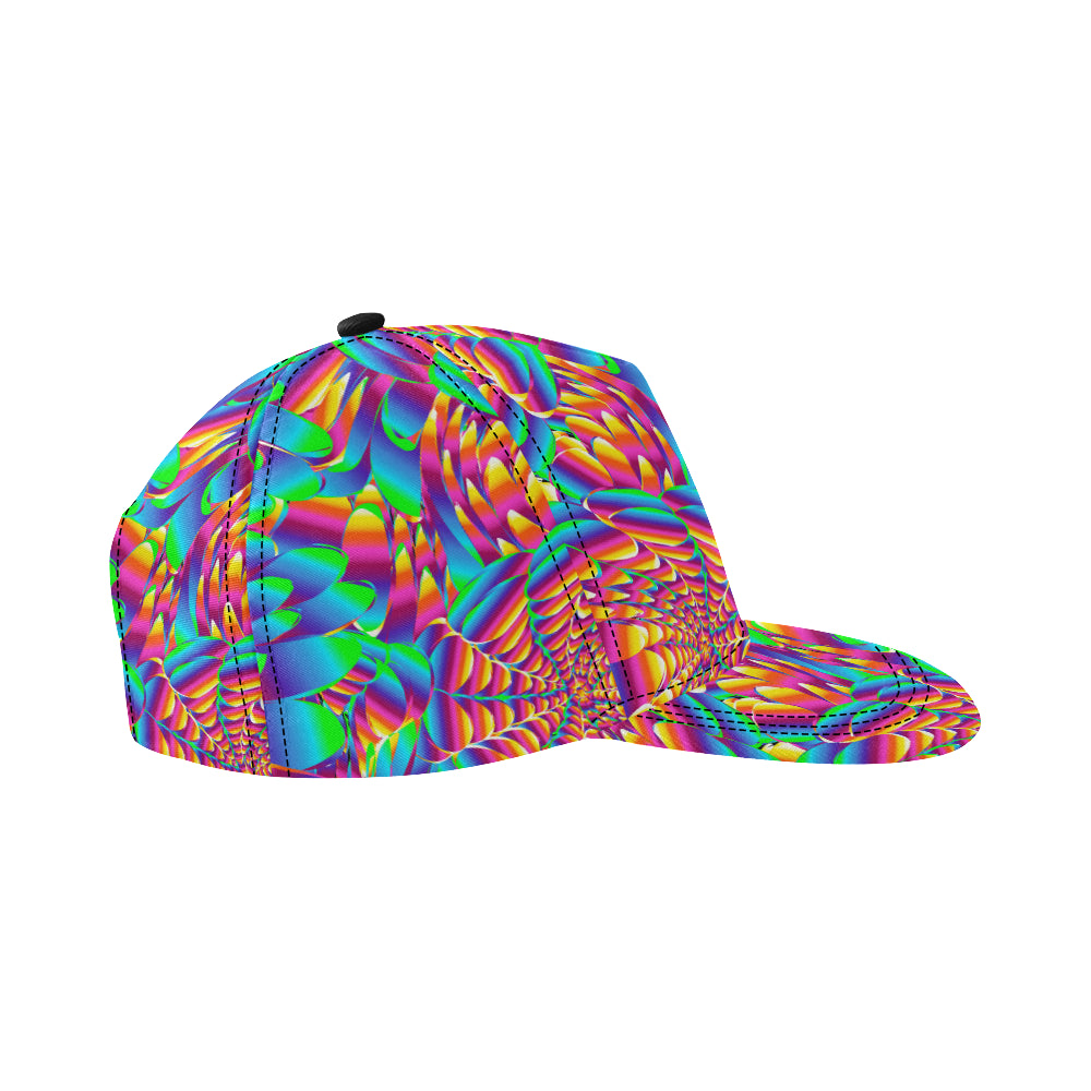 Psychedelic Trippy Pattern Snapback Cap
