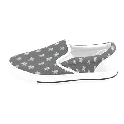 Mummy Print Design LKS305 White Slip Ons Canvas Women's Shoes