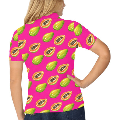 Papaya Pattern Print Design PP02 Women's Polo Shirt