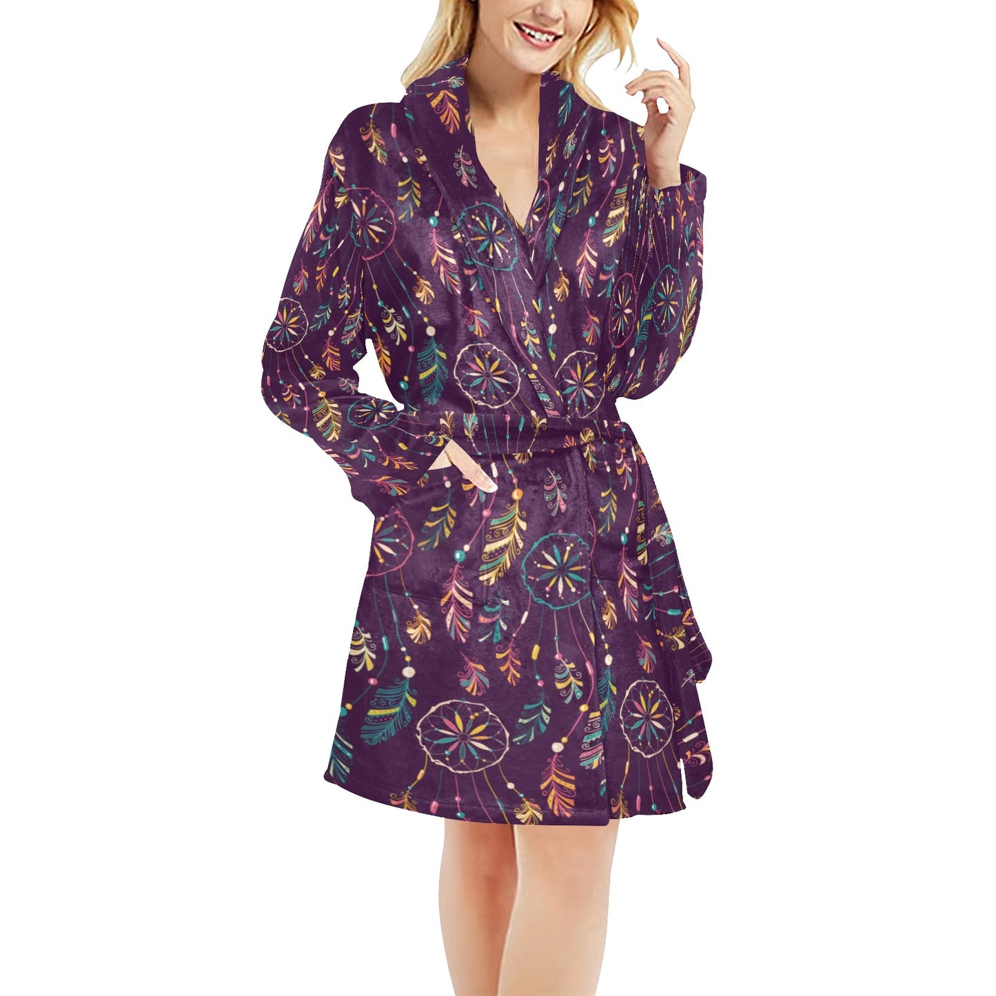 Dream Catcher Boho Design Women's Fleece Robe
