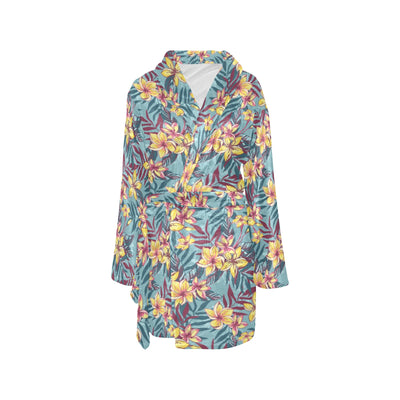 Summer Floral Print Design LKS304 Women's Fleece Robe