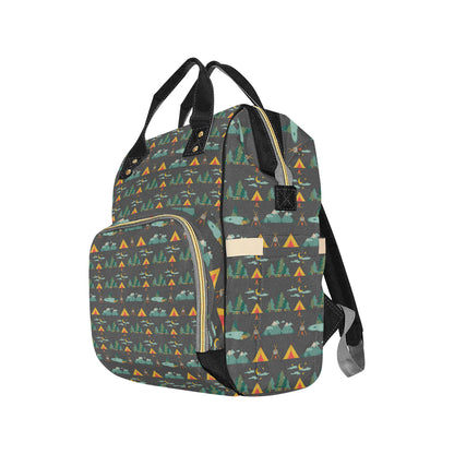 Camping Tent Pattern Print Design 03 Diaper Bag Backpack