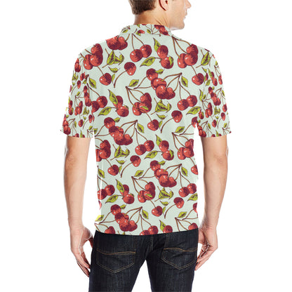 Cherry Hand Draw Men Polo Shirt