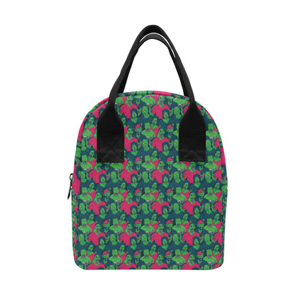 Zombie Themed Design Pattern Print Insulated Lunch Bag