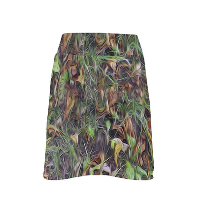 Camouflage Realistic Tree Print 17" Golf & Pickleball Skort with Pockets