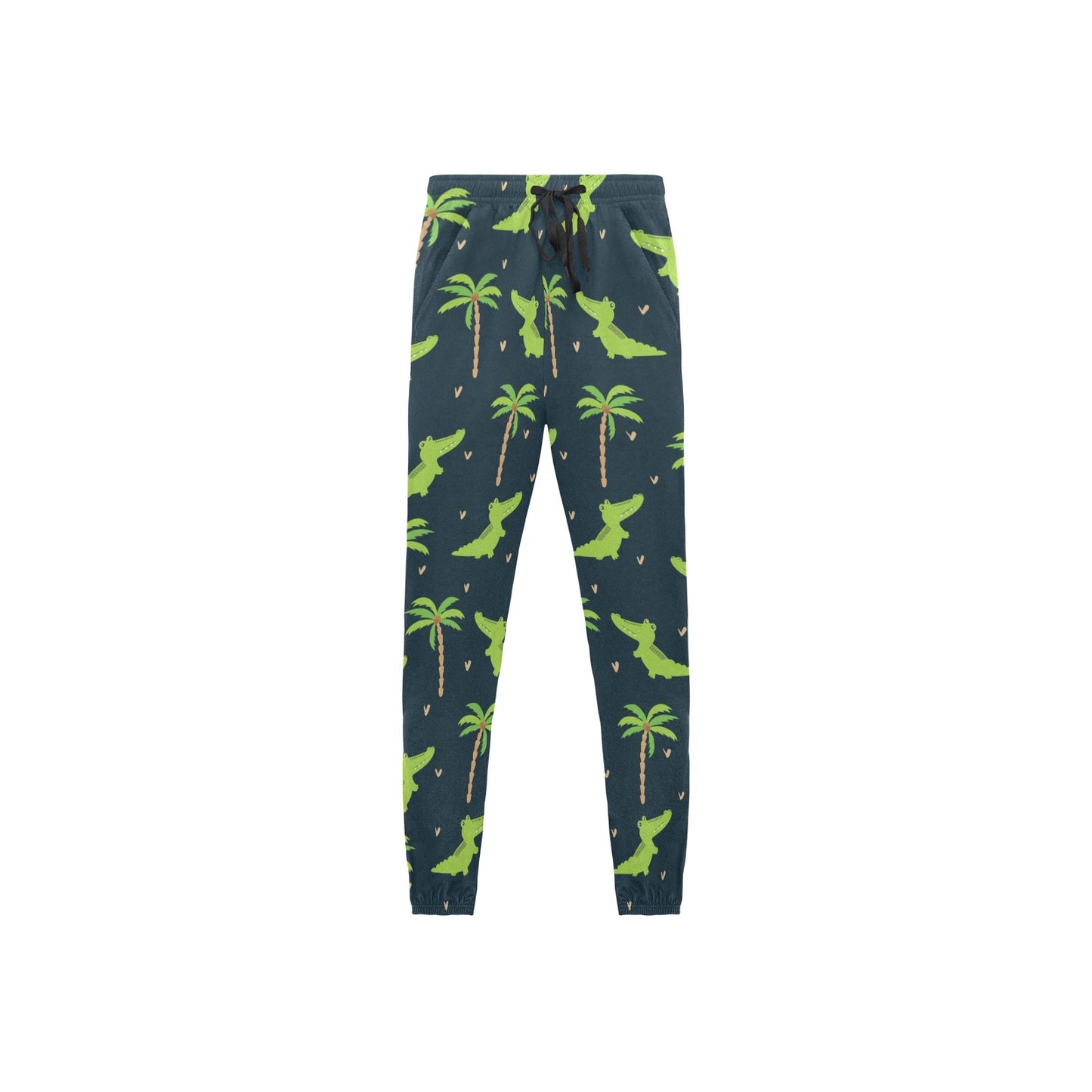 Alligator Pattern Print Design 02 Men's Jogger Pajamas Pants