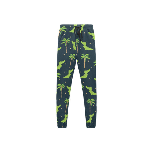 Alligator Pattern Print Design 02 Men's Jogger Pajamas Pants