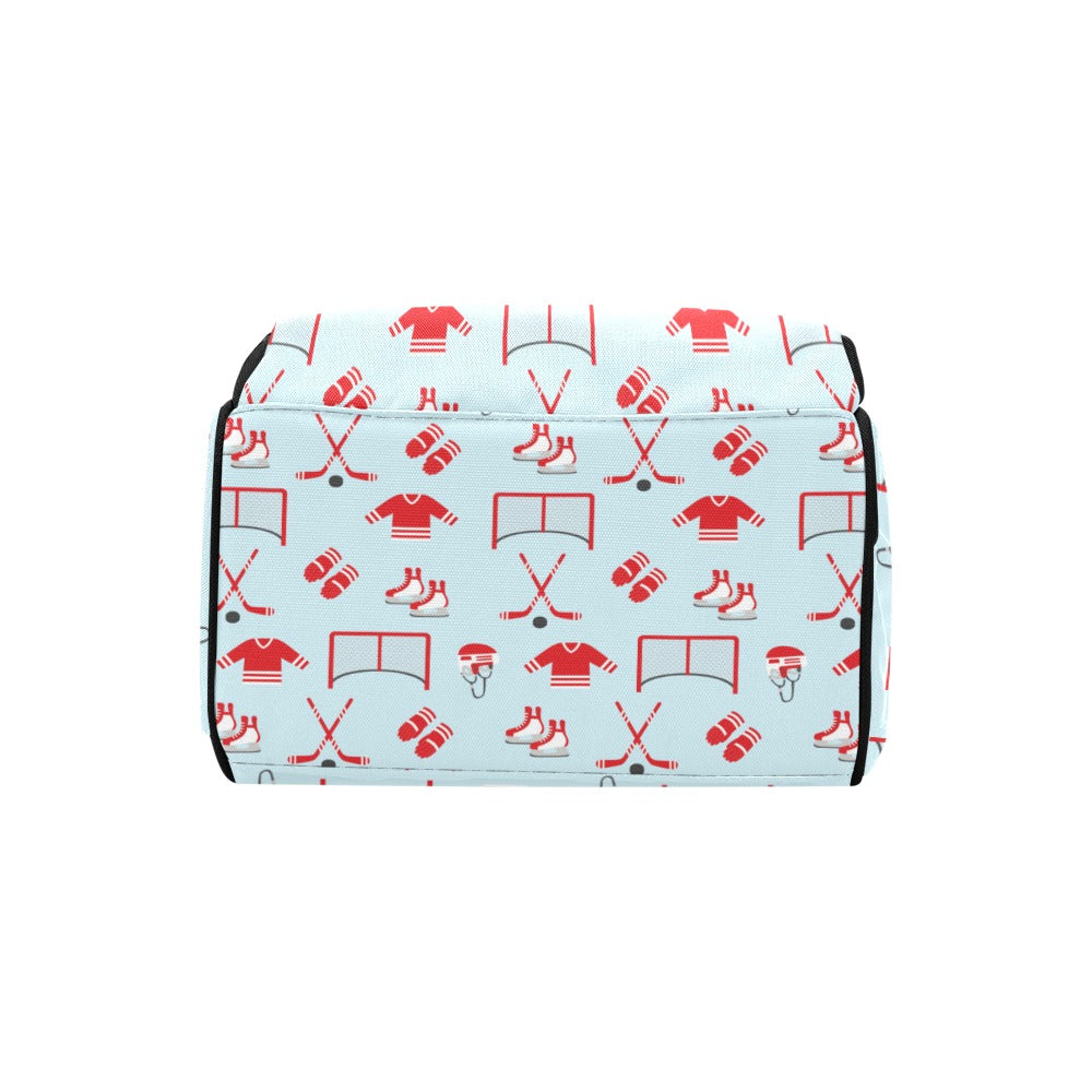 Hockey Red Equipment Print Design LKS305 Diaper Bag Backpack