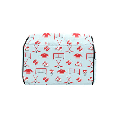 Hockey Red Equipment Print Design LKS305 Diaper Bag Backpack