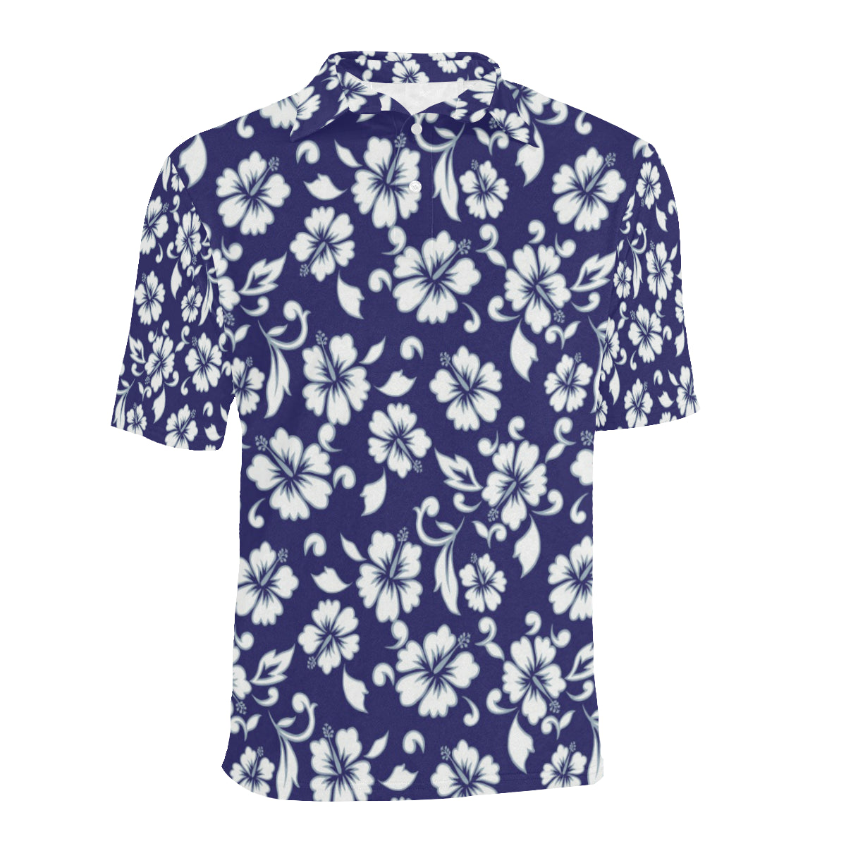 Hibiscus Pattern Print Design HB010 Men Polo Shirt