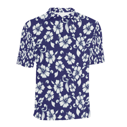 Hibiscus Pattern Print Design HB010 Men Polo Shirt