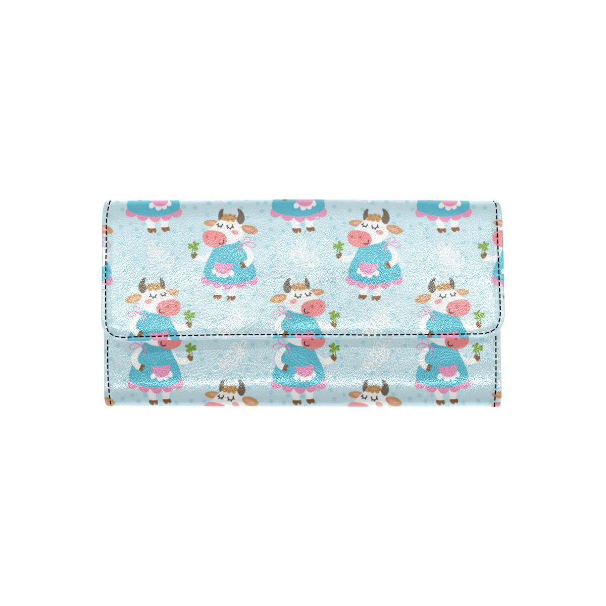 Cattle Happy Pattern Print Design 03 Women's Trifold Wallet