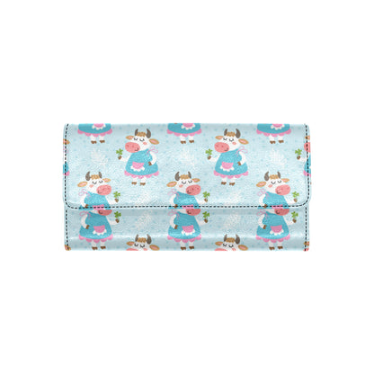 Cattle Happy Pattern Print Design 03 Women's Trifold Wallet