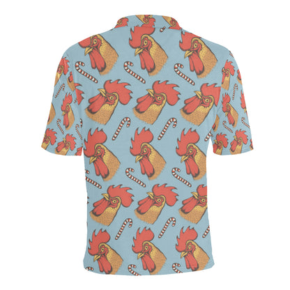 Rooster Pattern Print Design A05 Men Polo Shirt
