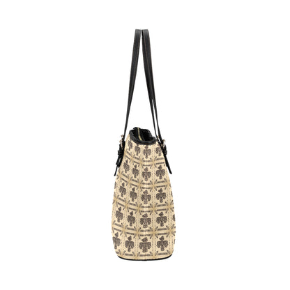 Native American Themed Design Print Leather Tote Bag