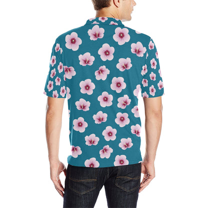 Cherry Blossom Pattern Print Design CB08 Men Polo Shirt