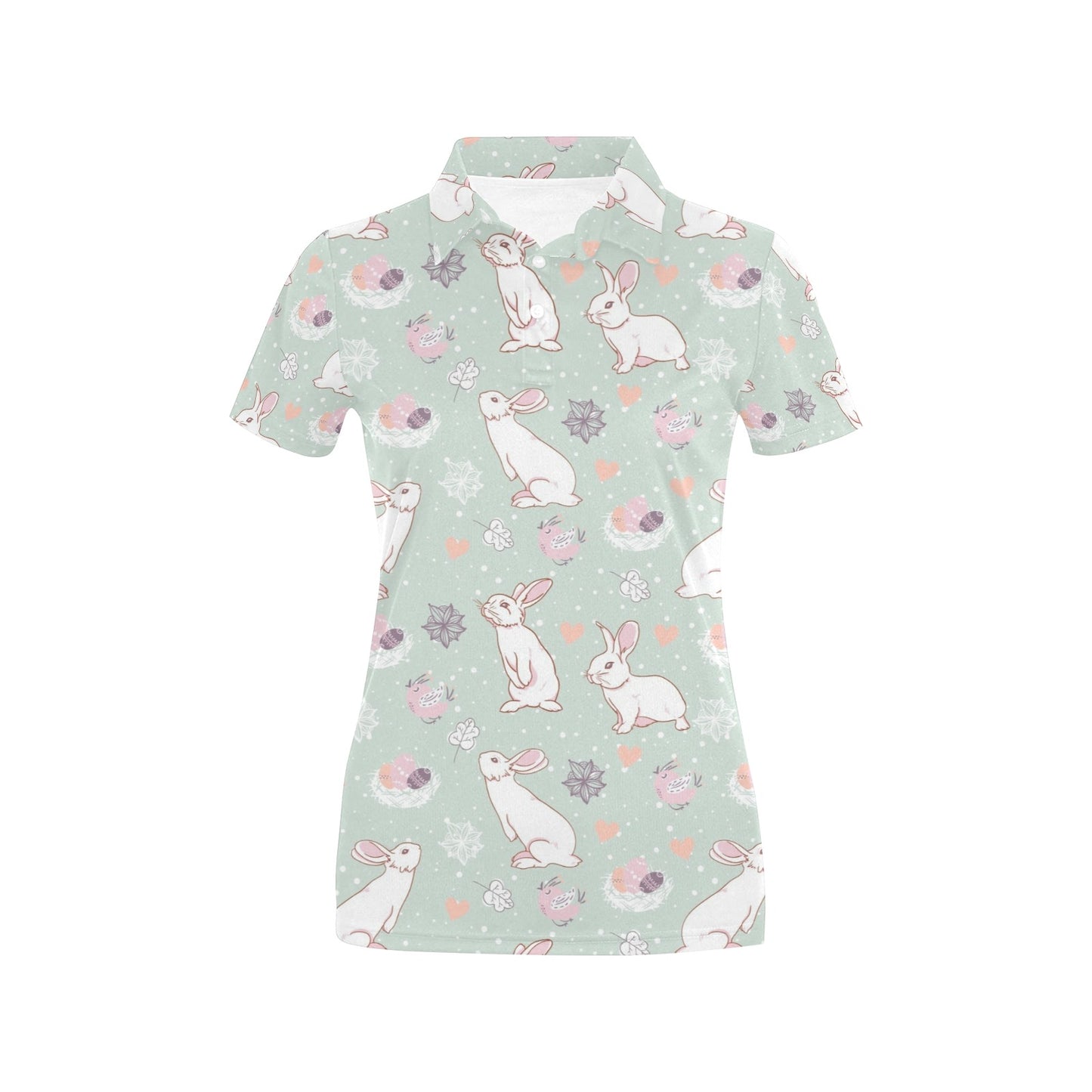 Rabbit Pattern Print Design RB011 Women's Polo Shirt