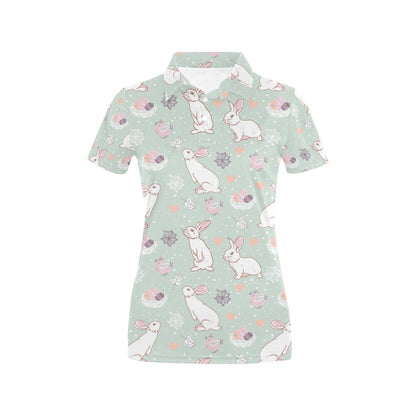Rabbit Pattern Print Design RB011 Women's Polo Shirt