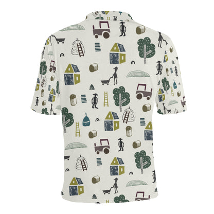 Agricultural Farm Print Design 01 Men Polo Shirt