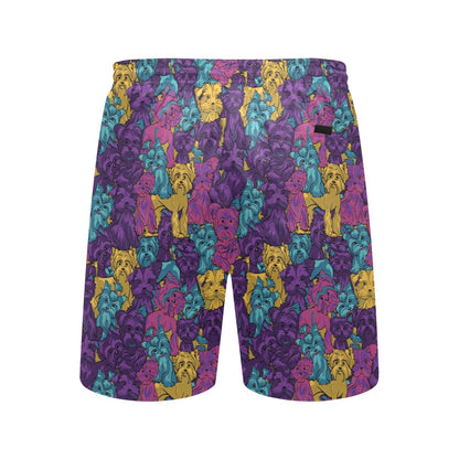 Yorkshire Terriers Print Design LKS3010 Men's Swim Trunks Beach Shorts