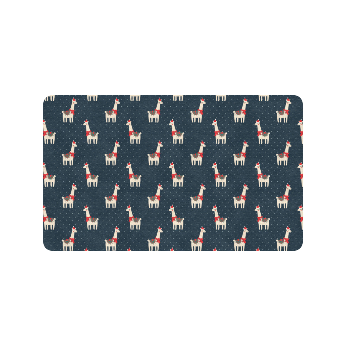 Llama with Polka Dot Themed Print Rubber Doormat