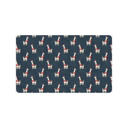 Llama with Polka Dot Themed Print Rubber Doormat
