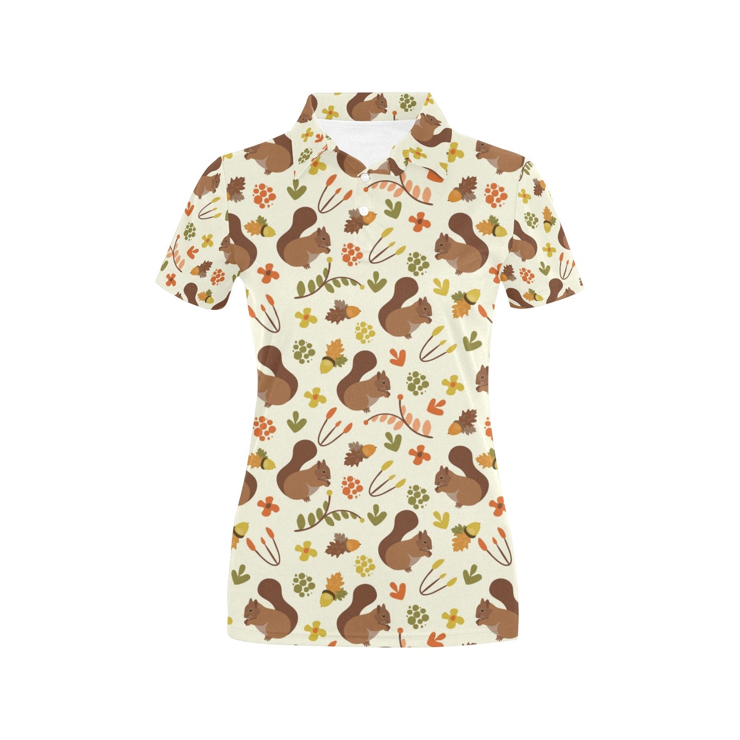 Squirrel Print Design LKS3010 Women's Polo Shirt