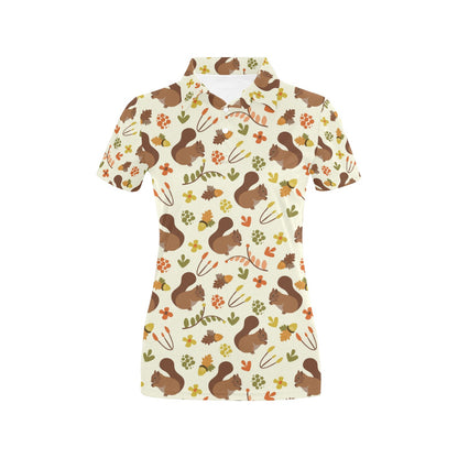 Squirrel Print Design LKS3010 Women's Polo Shirt