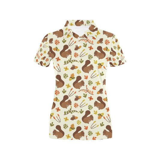 Squirrel Print Design LKS3010 Women's Polo Shirt