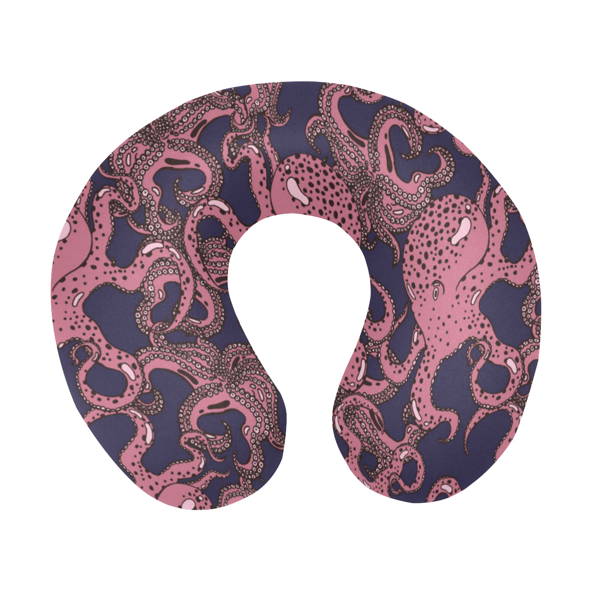 Octopus Pattern Print Design A03 U-Shaped Travel Neck Pillow