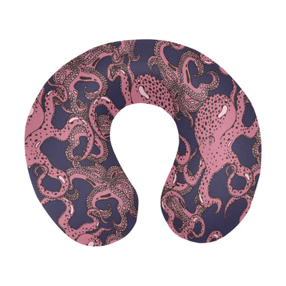 Octopus Pattern Print Design A03 U-Shaped Travel Neck Pillow