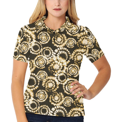 Tie Dye Print Design LKS307 Women's Polo Shirt