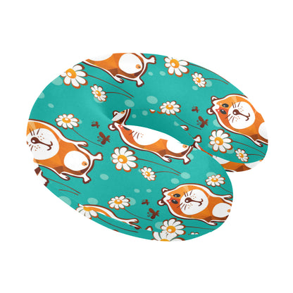 Hamster Pattern Print Design 01 U-Shaped Travel Neck Pillow