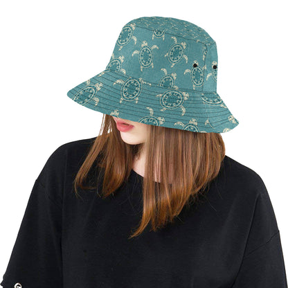 Sea Turtle Pattern Print Design T02 Unisex Bucket Hat