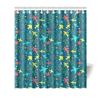Airplane Pattern Print Design 05 Shower Curtain