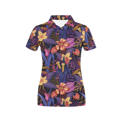 Lily Pattern Print Design LY016 Women's Polo Shirt